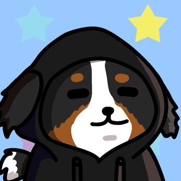 A cartoon dog wearing a black hoodie stares forward with a calm, slightly unimpressed expression, set against a blue starry background. The image playfully illustrates the "DogWifHoodie" side of the meme, presenting a cozy, hooded dog as the lucky one compared to a hoodieless cat.