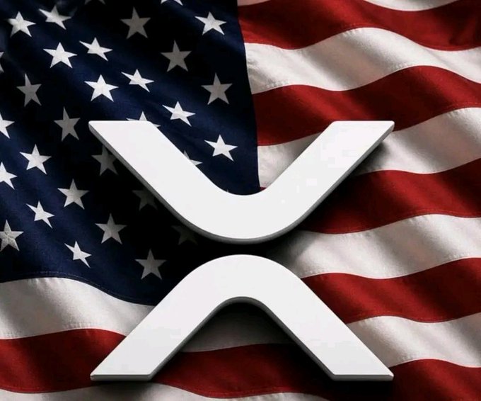 The image features an American flag with the letters "X" and "R" prominently displayed above a white "x". The text below the flag reads, "BLACKROCK & XRP Rumors are spreading that BlackRock could eventually allocate a portion of its massive capital toward XRP. If even a fraction of that money enters the market, the impact could be enormous." This message suggests that there is speculation about whether or not BlackRock will invest in Bitcoin and other cryptocurrencies like XRP.