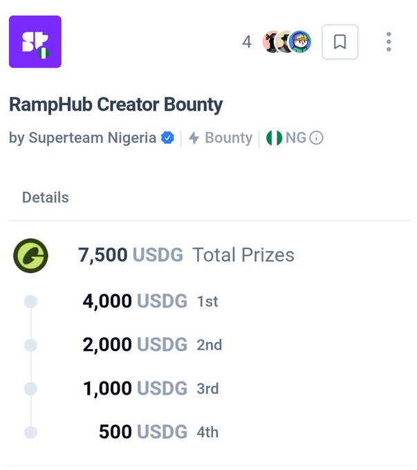 The image features a white text box filled with various details about a contest for creating video content. The top section of this post explains that the prize is $7,500 worth. It then elaborates further on the prize details, providing information such as "ramphub creator bounty" and the prizes offered, which include Solana, USDC, and others. The text box also contains some links to related posts or resources.