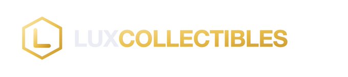 A logo for 'LUXCOLLECTIBLES' with a gold hexagonal 'L' icon beside the text.