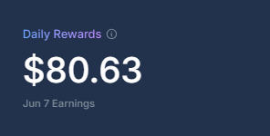 The image shows an online marketplace display that features daily rewards for users, with the user's name and date visible in a list. The description of the post emphasizes the recent posting of these rewards, providing information about the amount earned or received on a specific day. The main message is likely related to a new LP farming platform offering financial benefits, possibly using around 400 USDC (US dollar cents).