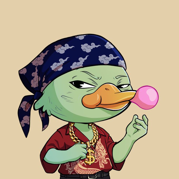 An anthropomorphic duck wearing a cloud-patterned bandana, gold chain with a dollar sign pendant, and red shirt blows a pink bubblegum bubble while flashing a subtle hand gesture.

The cartoon duck's "tough guy" persona—complete with gang-style bandana and flashy gold jewelry—visually contrasts with the post's message, suggesting that surface-level appearances (or single-layer privacy features) can be misleading, and that true privacy requires deeper, layered solutions rather than just flashy window dressing.
