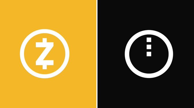 The image features the Zcash (ZEC) logo on an orange background alongside an "i" information icon on black, representing Zcash's established private cryptocurrency and Midnight's new privacy-focused programmable blockchain extension. The side-by-side design visually reinforces the post's message about Midnight building upon Zcash's proven privacy foundation.