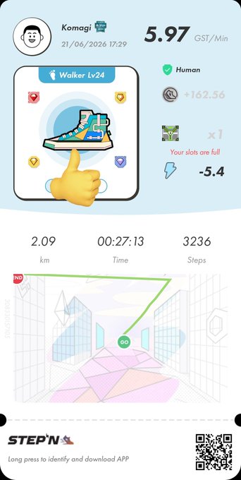 The image shows a cell phone screen displaying an exercise tracking app that includes an animated character, possibly a cartoon person or a drawing of a shoe, giving instructions about various features like setting up a map, turning on a step counter feature, starting a workout session, and getting started with the walking program. A note in the bottom right corner encourages users to click 'Long posts' if they find them helpful, and another section provides tips from users who have used the app.