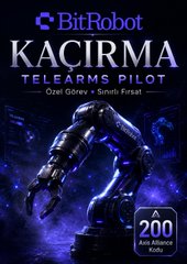 Book cover for "KAÇIRMA" (Telearms Pilot) by Özel Güvenç and Siyahi Fırsat, published by BitRobot, showing a robotic arm with text "A 200. Ask Alliance Kitabı".