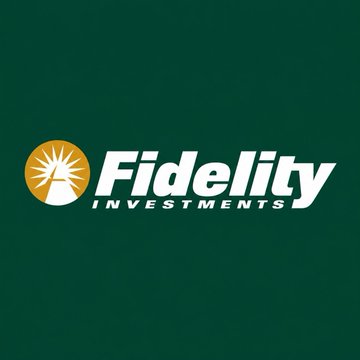 The official logo for Fidelity Investments displayed on a solid green background, featuring the company name in white text next to its iconic circular sunburst emblem.