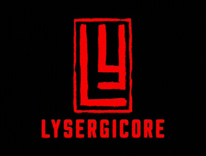 A red logo design featuring a stylized maze-like icon above the word 'LYSergicore' on a black background.