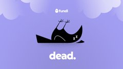 A purple meme graphic featuring the NounDAO skull character 'Lil' with X'd out eyes labeled 'dead.' below it.