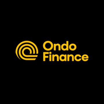 The image features a logo for an online financial services company called "Ondo Finance". The logo consists of a yellow circle with a black outline, which reads "Ondo Finance" in white letters. Below this logo, there's a smaller yellow circle containing the word "Finance", also written in white letters. In addition to these elements, there are two small yellow circles positioned at the bottom corners of the image, each containing the words "Exclusive" and "@sndr_krisztian".