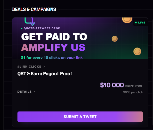 The image shows a webpage promoting a contest on Twitter for someone named @Solanafunded. The web page highlights that the participant has spent $397 from their account in exchange for a $25,000 prize pool. Furthermore, this person has also made 11 transactions and successfully gained paid placements at three different accounts through this challenge. The website provides details of how to tweet about or apply for the contest on Twitter, including a submission process for users to request a retweet.