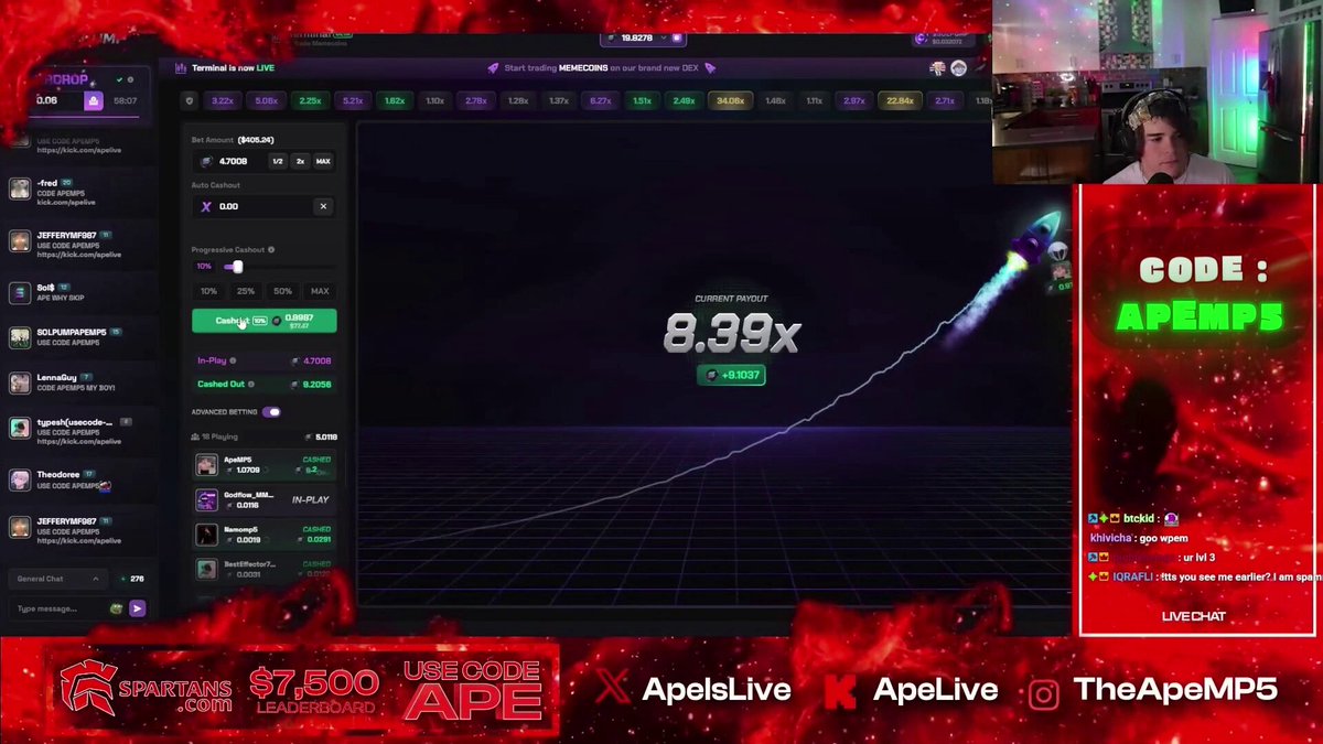 The image shows a person playing a video game with a purple background and a red screen that displays a game interface, possibly a shooting game or a racing game. The player's name appears below the game interface, indicating they are participating in an online gaming session. The post also mentions a prize of 30 SOL, which is likely a form of cryptocurrency, and encourages players to drop their Solana wallet for a chance to win it.