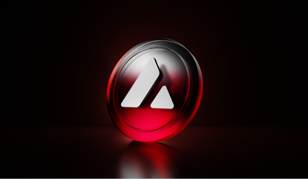 A 3D rendered logo featuring a white stylized 'A' symbol inside a glossy red and black circular emblem against a dark background.