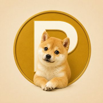An adorable Shiba Inu puppy rests in front of a large letter "D," referencing Dogecoin ($DOGE) and tying into the meme coin pivot to newer pup-themed tokens like $PUPE and $CATE.