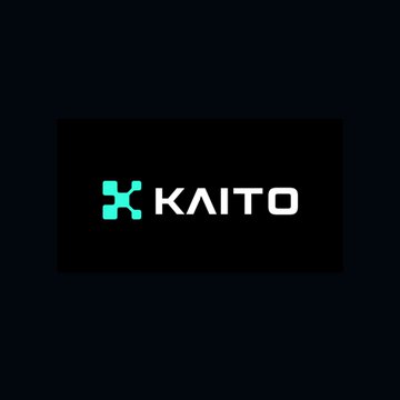 The image displays the KAITO logo, featuring a teal "X"-like symbol next to the wordmark "KAITO" in white text on a black background, visually tying into the announcement of Kaito's new data partnership with X.