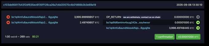 A duplicate view of the cryptocurrency transaction interface showing BTC transaction details dated 2026-09-06 with transaction hashes, BTC amounts, and OP_RETURN data.