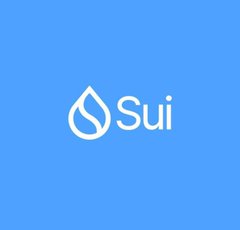 A simple logo image featuring a white water droplet icon next to the word 'Sui' on a solid blue background.