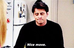 iced coffee and a white fridge with magnets are present, accompanied by text reading "Nice move."