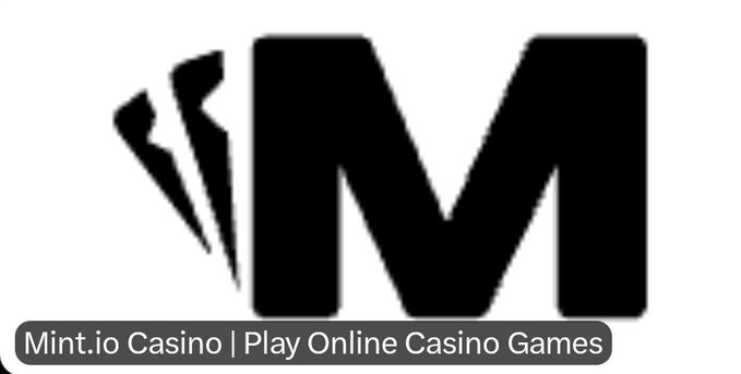 A bold black logo featuring the letter 'M' with stripes, labeled below as 'Mint.io Casino | Play Online Casino Games'.