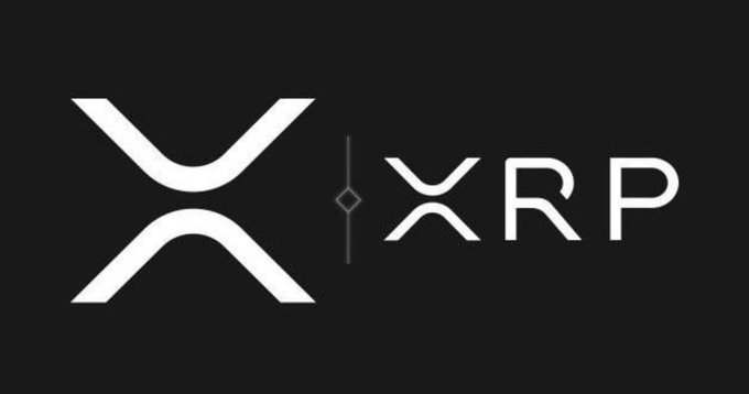 The official XRP cryptocurrency logo featuring the stylized X symbol and 'XRP' text on a black background.