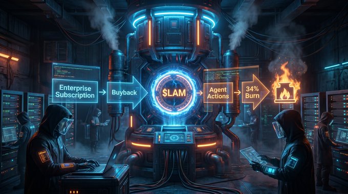 The image features a group of people working together inside a futuristic building, surrounded by various machines and equipment. The room has a futuristic atmosphere with neon lights and blue pipes running through the ceiling. One person is using a laptop while another is holding a book, possibly referring to it for information or instructions related to their work in this advanced environment.

The post discusses tokenomics and how it relates to the cryptocurrency market. It highlights that tokens are designed so that usage itself creates value, which can be seen as an interesting parallel between the futuristic setting of the image and the concept of tokenomics. The people working together inside the building represent the collaborative nature of token creation and utilization in the crypto world.