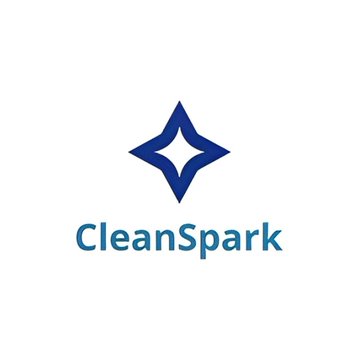 CleanSpark corporate logo featuring a blue four-pointed star design above the company name on a white background.