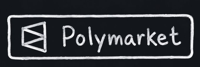The Polymarket logo rendered in white chalk-style drawing on a black background.