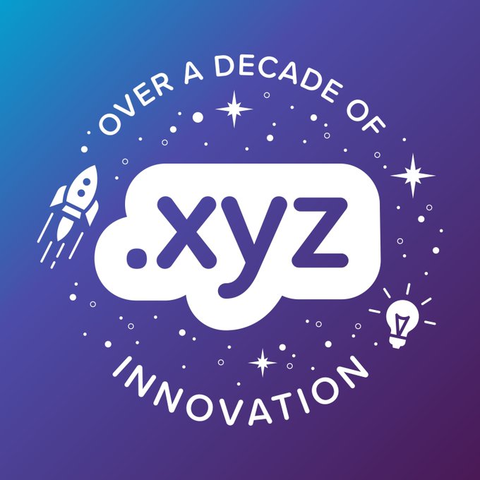 The image features a logo for a company named "xyz" with a rocket ship above it, symbolizing innovation and progress. The text "over a decade of innovation" is written below the rocket ship, emphasizing the company's commitment to advancing technology and ideas over time. The background color of the image is purple, which complements the white logo and adds visual interest to the design.