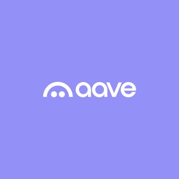The image displays the Aave logo, featuring its signature stylized arch symbol alongside the "aave" wordmark in white text on a purple background, representing the DeFi lending protocol mentioned in the announcement of Aave v4's launch on Avalanche.