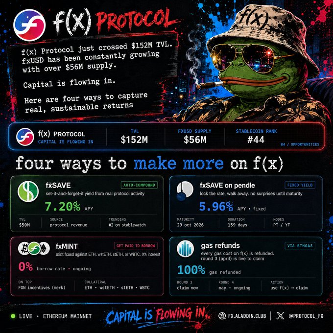 xtrp protocol page with a green frog character and four options for capitalizing on its features, accompanied by a list of benefits and drawbacks.