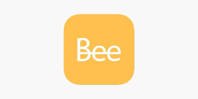 A yellow rounded square app icon displays the word "Bee" in white lettering, representing the logo of the Bee Network cryptocurrency project referenced in the accompanying announcement.