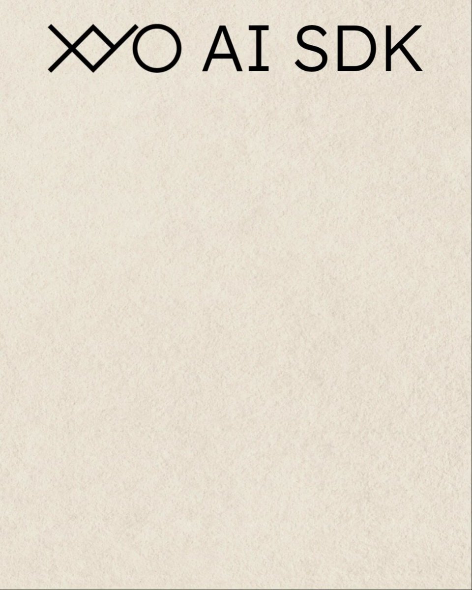 The image shows a white paper with black text that reads "The XYO AI SDK". The text is written in a serif font, giving it a formal appearance. The image also contains some text about an open beta release of the XYO AI SDK for use by third party developers.