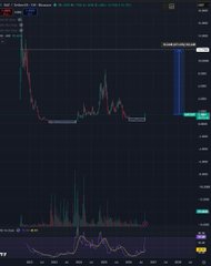 A TradingView candlestick chart of $RAY/USDT on Binance shows a sharp price spike followed by volatile consolidation, with a notable volume surge and a recent downturn aligning with the post's emphatic "full send" call on $RAY and $RAYCAT.