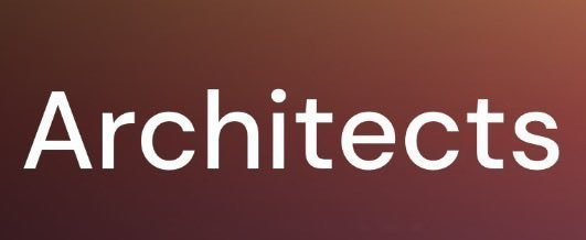 The word 'Architects' displayed in white text on a red gradient background.