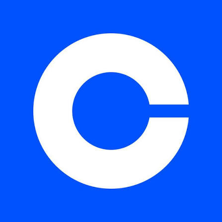 The Coinbase logo, a white stylized 'C' on a solid blue square background.