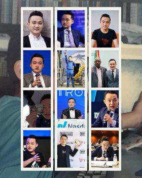 The image is a collage featuring 12 photos of Justin Sun, shown in various settings including speeches, formal events, and casual appearances, with visible text including "TRON" and "Nasdaq" logos.

This collage visually complements the post by showcasing Justin Sun's multifaceted career and public presence as he approaches his 36th birthday, highlighting his roles across blockchain (TRON), business (Nasdaq), and public engagements.