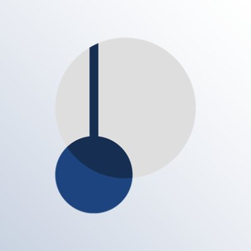 The image shows a minimalist logo with a large light gray circle and a smaller navy blue circle overlapping it, connected by a vertical line. It serves as a visual brand mark for AxisFDN, complementing the post's announcement of their USDx and sUSDx fixed income products launching on Pendle with a December 2026 maturity.