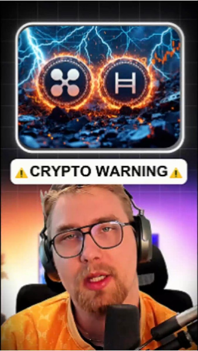 The image features a man wearing glasses, sitting behind a microphone with headphones on his head. The background of the image shows a warning sign for "CRYPTOCURRENCY CRASH" or "CRYPTOCURRENCY REPRICING". This suggests that there might be an impending economic collapse related to cryptocurrency usage and its value.