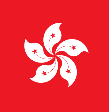 The flag of Hong Kong, featuring its iconic white five-petaled Bauhinia flower with red stars on a red background, is shown alongside a post about Hong Kong police reporting 25 romance scams totaling nearly $8.9 million in losses, including a $3.3 million case involving a fake crypto platform.