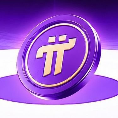 A purple and gold Pi (π) coin emblem representing Pi Network cryptocurrency. The image aligns with the post's motivational message about the Pi Network ecosystem, serving as the community's recognizable symbol and reinforcing themes of persistence and growth among "Pioneers."