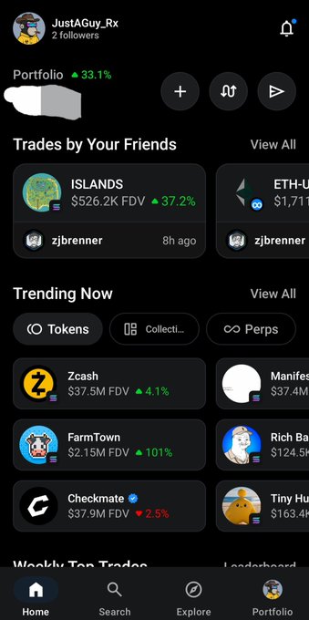 The image shows a phone screen with an app called OpenSea, which appears to be a trading app for cryptocurrencies like Bitcoin. The user has just opened the app using their Android browser and is now navigating through the app's interface. They are exploring the app features and checking out the available cryptocurrency options. The post mentions that they were using the Android web version of OpenSea before opening the app, which suggests that there might be a difference in functionality or design between the two versions.