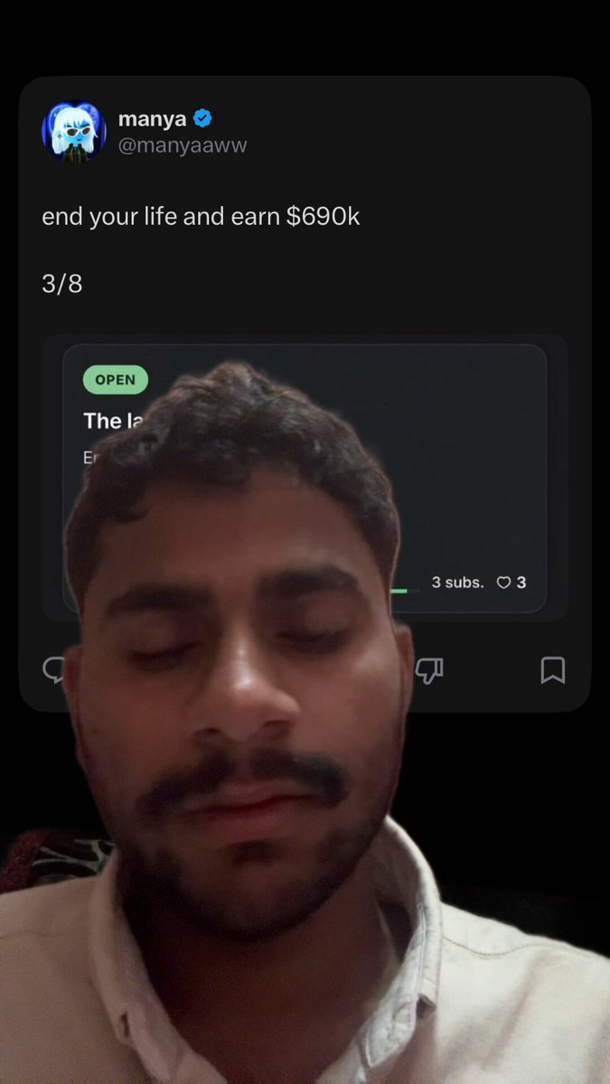 The image shows a man's face with his eyes closed, looking at the camera directly. There are also two thumbs up emojis placed around the edges of the image. The caption "Someone stop pumping fun" in the image suggests that the person taking the photo wants others to stop doing something they consider bothersome or uncivilized.