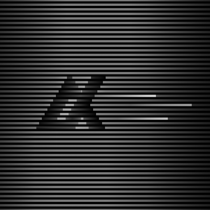 An abstract dark image with horizontal lines resembling window blinds or shutters, with a silhouette of a person visible through the gaps.