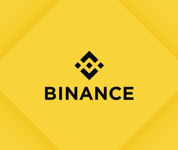The Binance logo displayed on a yellow diamond-shaped background.