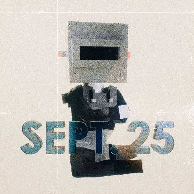 A vintage-style poster featuring a robotic figure with a monitor for a head wearing a camera, with 'SEPT.25' displayed in large letters across the image.