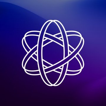A stylized atomic or molecular logo with intersecting orbital rings in white, set against a gradient blue-to-purple background, complements the post's theme of stress relief through crypto investments. The imagery evokes calm, scientific stability—a visual metaphor for the soothing effect of holding $XPR Network and $LOAN Protocol tokens.