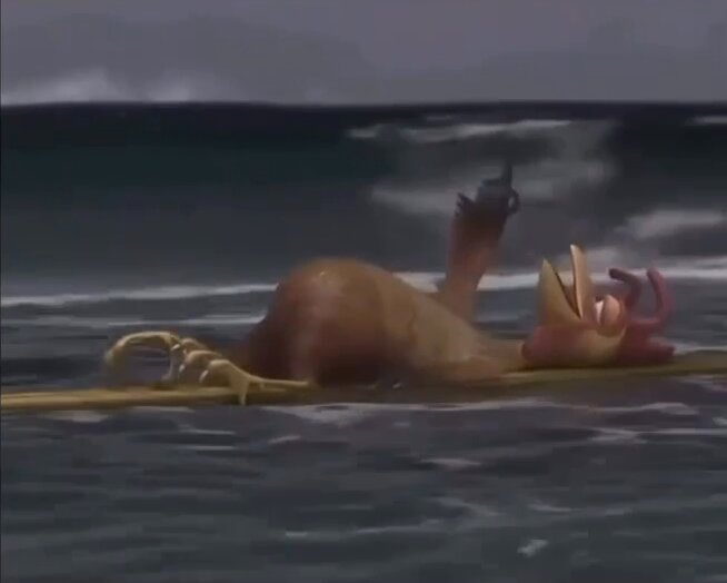 The image features a cartoon chicken laying down with its head tilted back, seemingly enjoying itself as it floats on top of some water. There are no people or other objects present in the scene. The text above the image reads "How trading feels after you cracked the code;". This likely refers to the humorous and whimsical nature of this particular cartoon character, and how the chicken seems to be embodying that spirit of fun and lightheartedness through its laid-back demeanor.