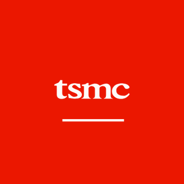 The image displays the white "tsmc" logo on a red background, representing Taiwan Semiconductor Manufacturing Company in connection with news of its major $100B expansion of its Arizona semiconductor campus, bringing total U.S. investment to $265B.