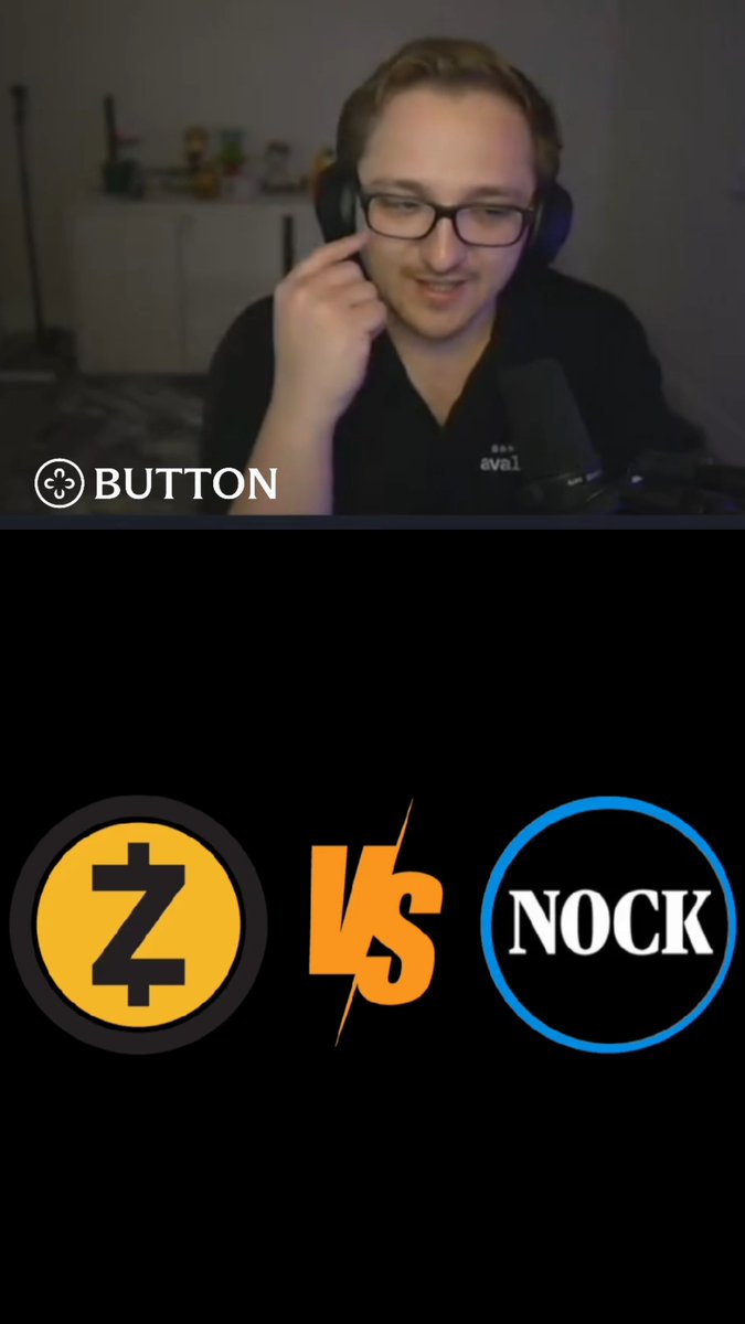A YouTube thumbnail featuring a man with glasses and headphones in a gaming chair, with a logo reading 'BUTTON' and a matchup between 'Z' and 'NOCK' logos below.