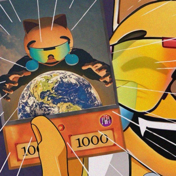 The image features a cartoon cat holding up a card with the number "1000" written on it, surrounded by rays of light that appear to be emanating from the card. This suggests that the image could be related to a game or an event involving the number "1000". The caption reads "What If The Whole World Mogged", which implies that there is some sort of game or activity involving numbers and the cat's actions, possibly related to the popular video game series "Mogul".