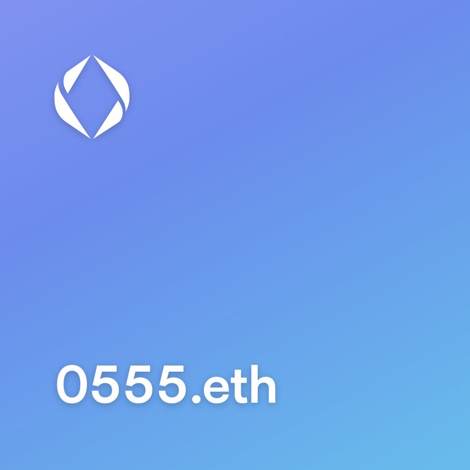 A blue gradient graphic featuring the ENS (Ethereum Name Service) logo and the domain name "0555.eth" in white text.
